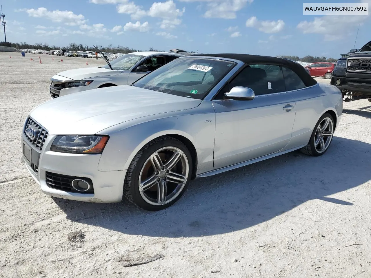 2012 Audi S5 Prestige VIN: WAUVGAFH6CN007592 Lot: 76804264