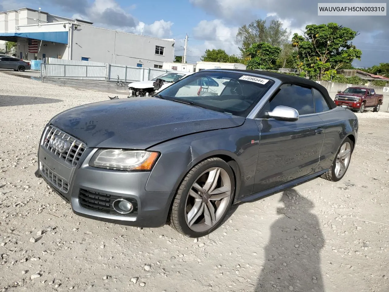 2012 Audi S5 Prestige VIN: WAUVGAFH5CN003310 Lot: 77098544