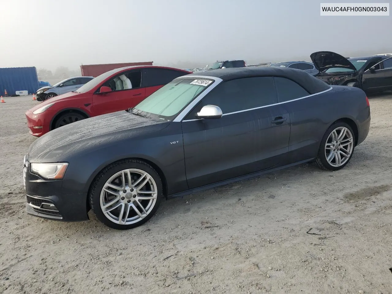 2016 Audi S5 Premium Plus VIN: WAUC4AFH0GN003043 Lot: 79729614