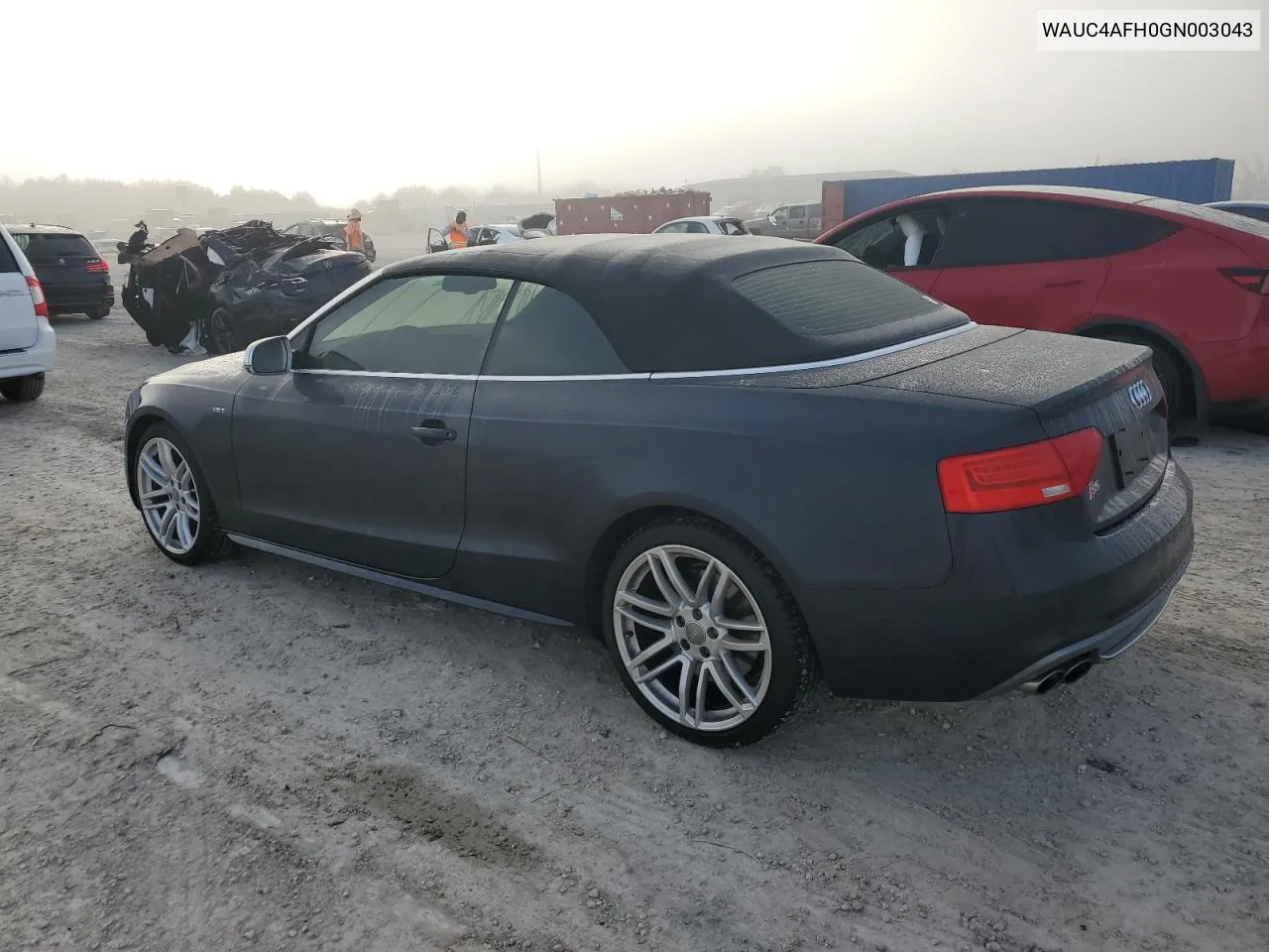 2016 Audi S5 Premium Plus VIN: WAUC4AFH0GN003043 Lot: 79729614