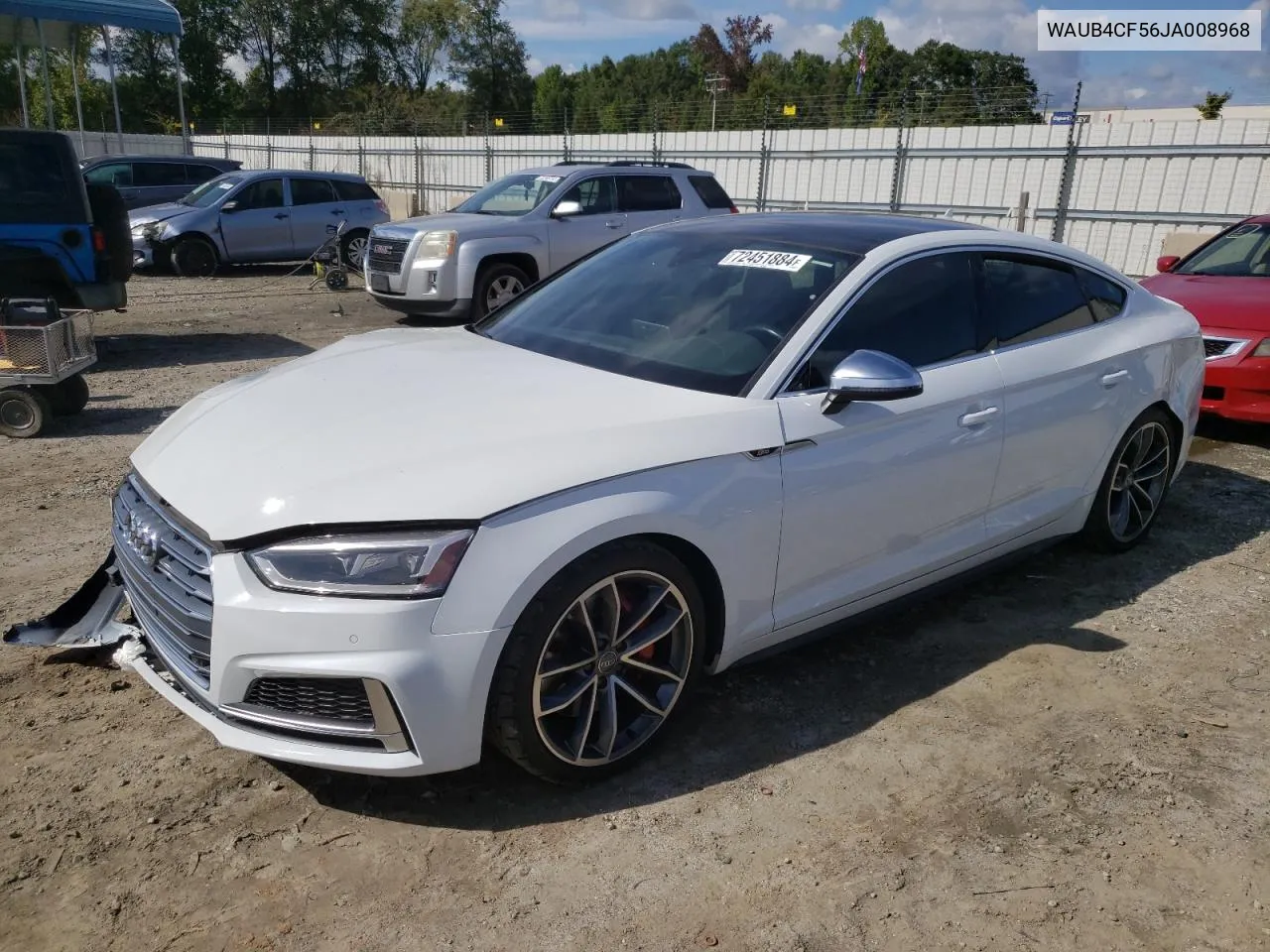 WAUB4CF56JA008968 2018 Audi S5 Premium Plus