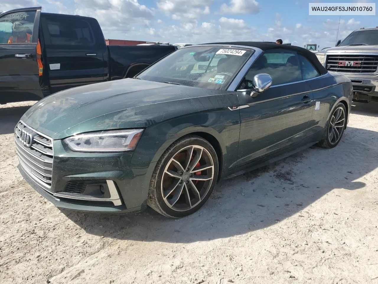 2018 Audi S5 Prestige VIN: WAU24GF53JN010760 Lot: 75024294