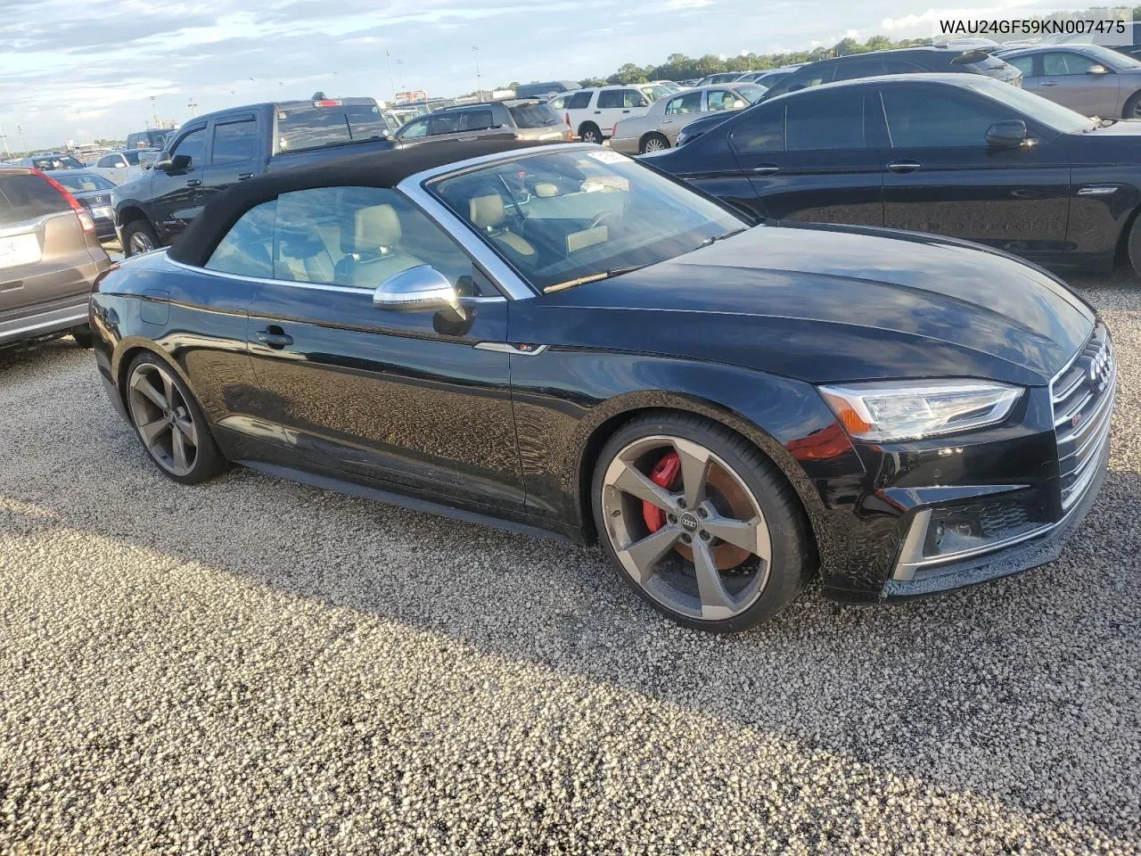 2019 Audi S5 Prestige VIN: WAU24GF59KN007475 Lot: 74188814