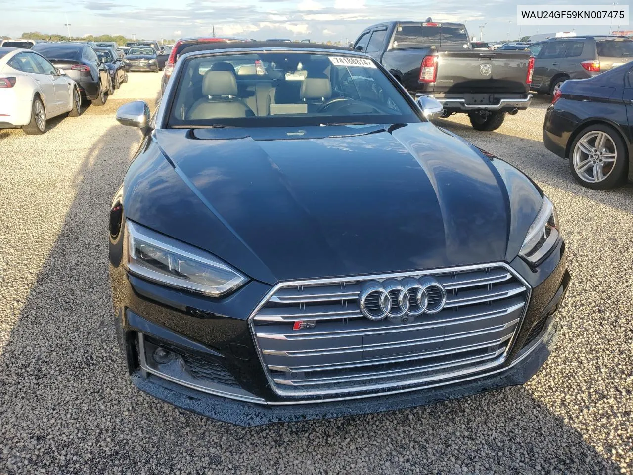 2019 Audi S5 Prestige VIN: WAU24GF59KN007475 Lot: 74188814