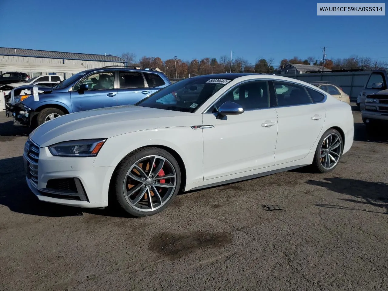 2019 Audi S5 Premium Plus VIN: WAUB4CF59KA095914 Lot: 80036044