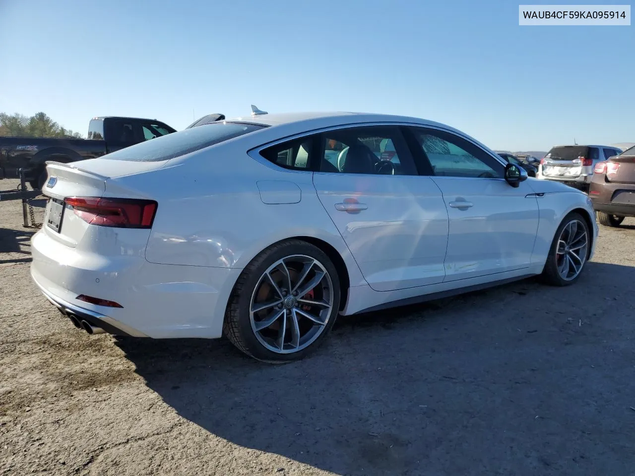 2019 Audi S5 Premium Plus VIN: WAUB4CF59KA095914 Lot: 80036044