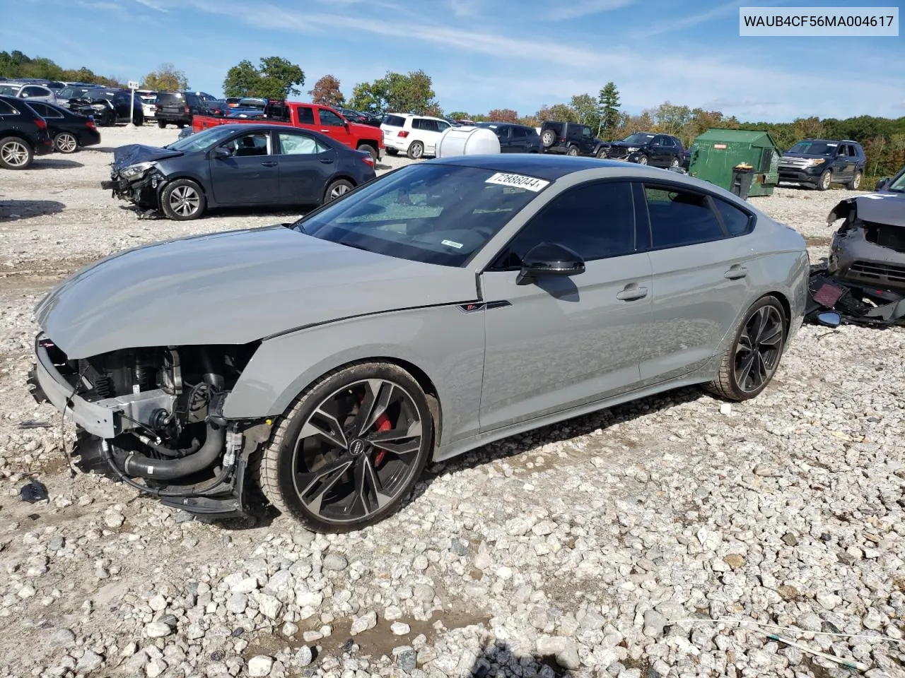 2021 Audi S5 Prestige VIN: WAUB4CF56MA004617 Lot: 72886044