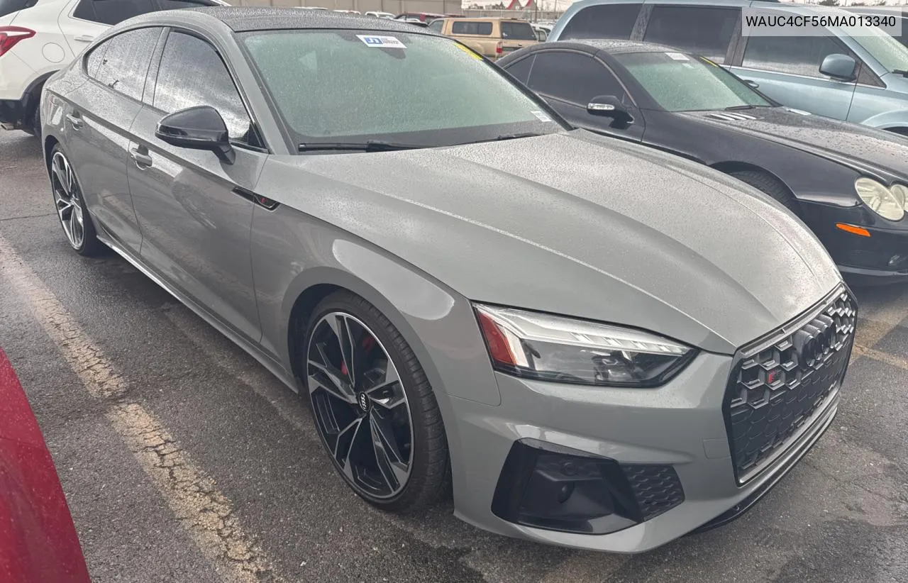 2021 Audi S5 Premium Plus VIN: WAUC4CF56MA013340 Lot: 78894384