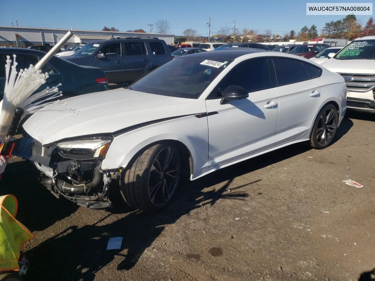 2022 Audi S5 Premium Plus VIN: WAUC4CF57NA008004 Lot: 76554024