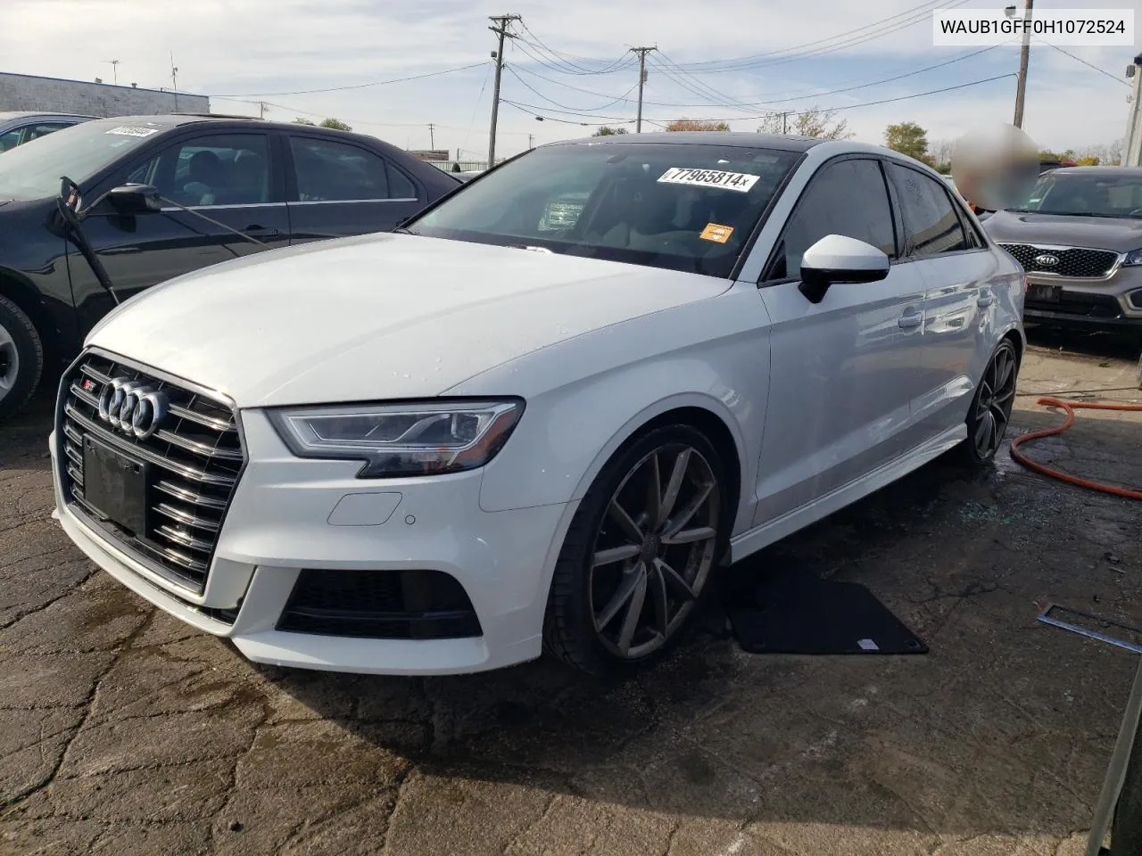 2017 Audi S3 Premium Plus VIN: WAUB1GFF0H1072524 Lot: 77965814