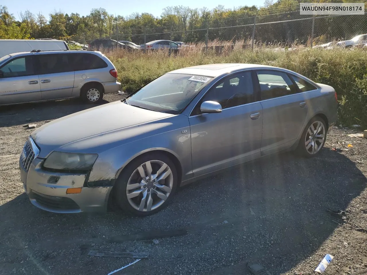 2008 Audi S6 Quattro VIN: WAUDN94F98N018174 Lot: 76603694