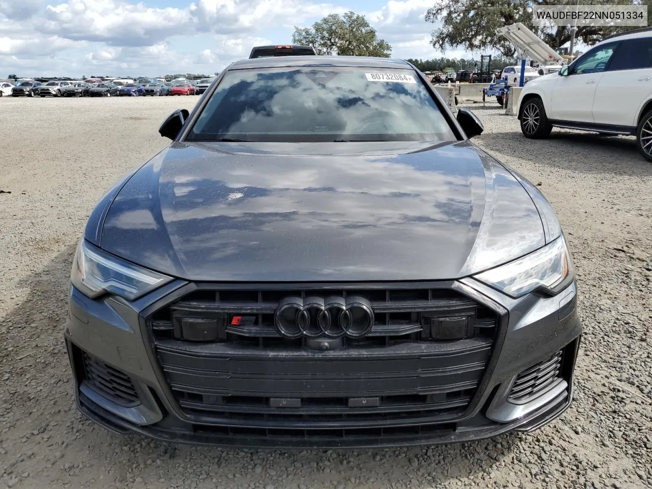 2022 Audi S6 Premium Plus VIN: WAUDFBF22NN051334 Lot: 80732084