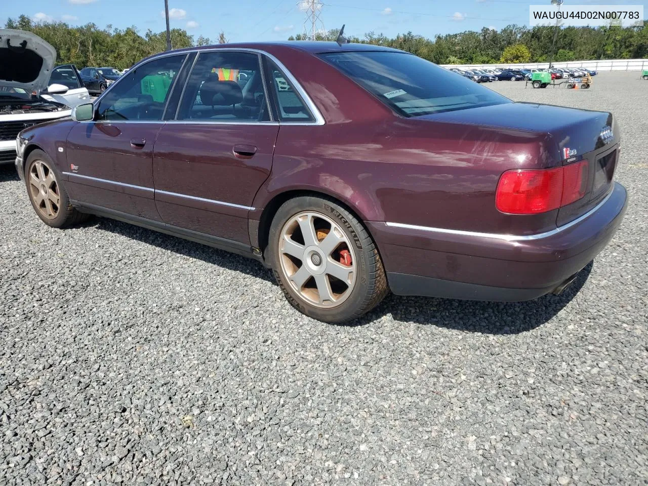 2002 Audi S8 Quattro VIN: WAUGU44D02N007783 Lot: 75713814