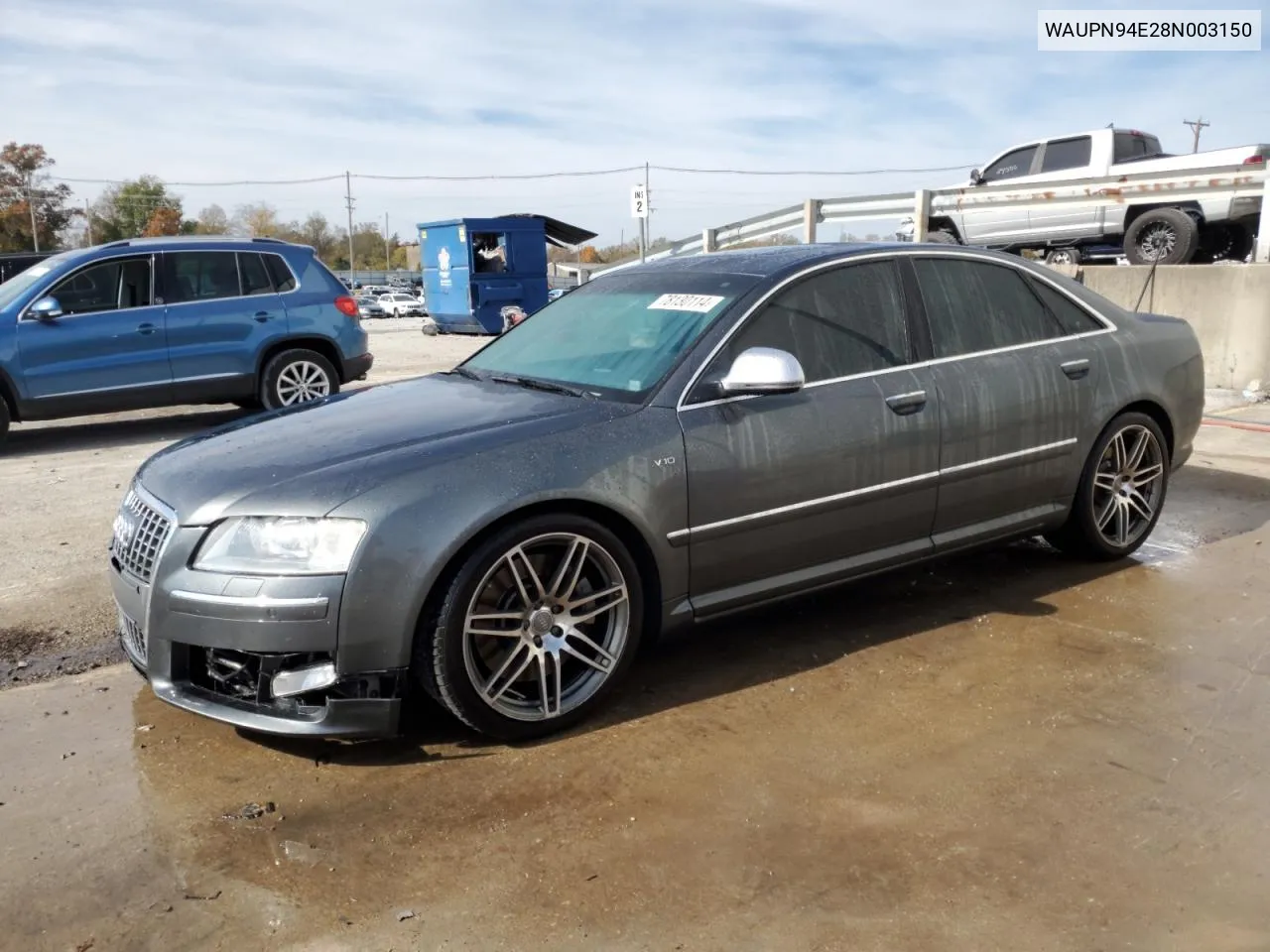 2008 Audi S8 Quattro VIN: WAUPN94E28N003150 Lot: 78130114