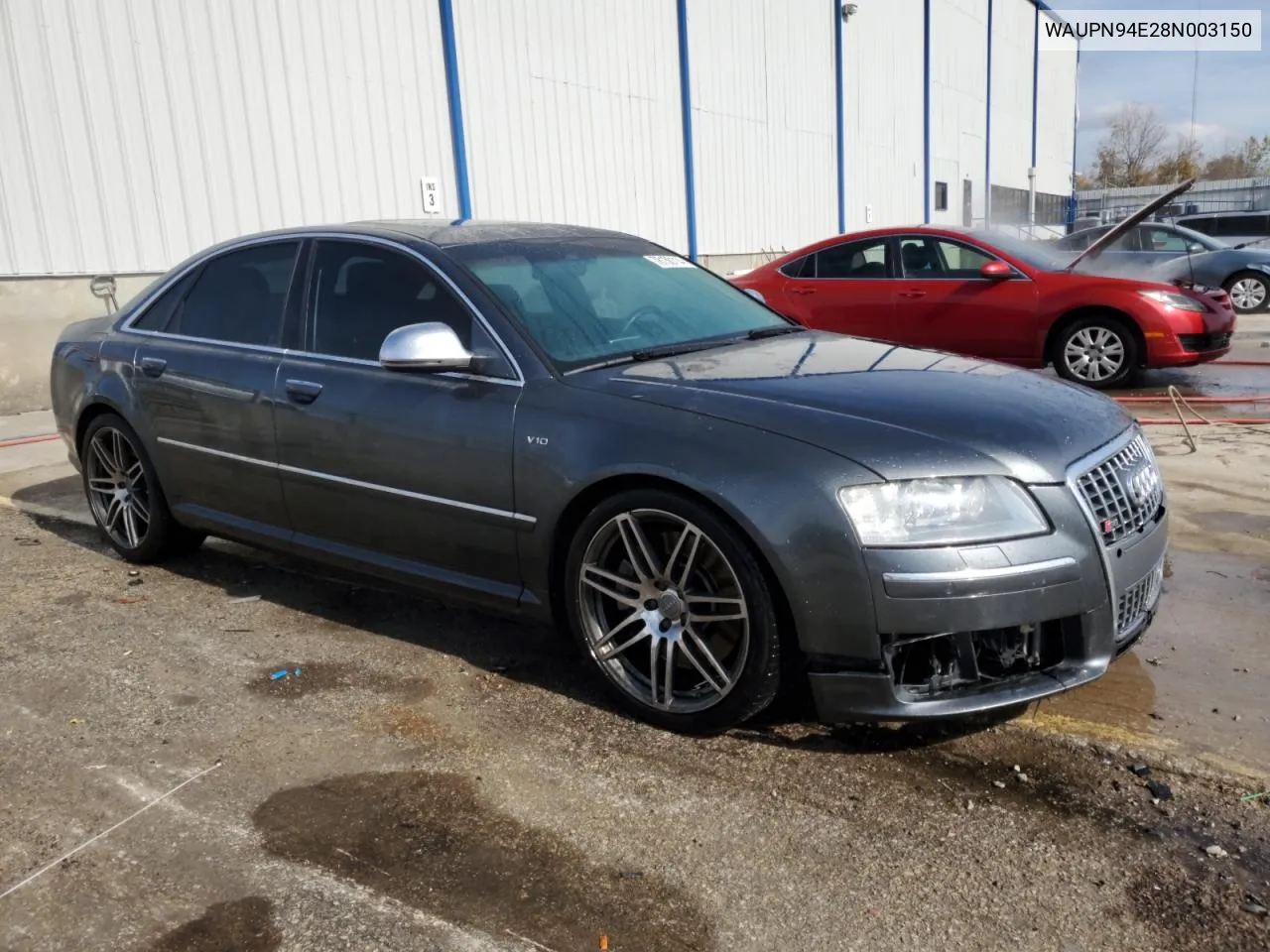 2008 Audi S8 Quattro VIN: WAUPN94E28N003150 Lot: 78130114