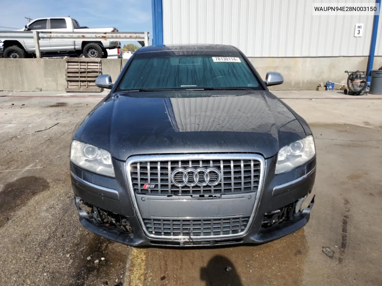 2008 Audi S8 Quattro VIN: WAUPN94E28N003150 Lot: 78130114