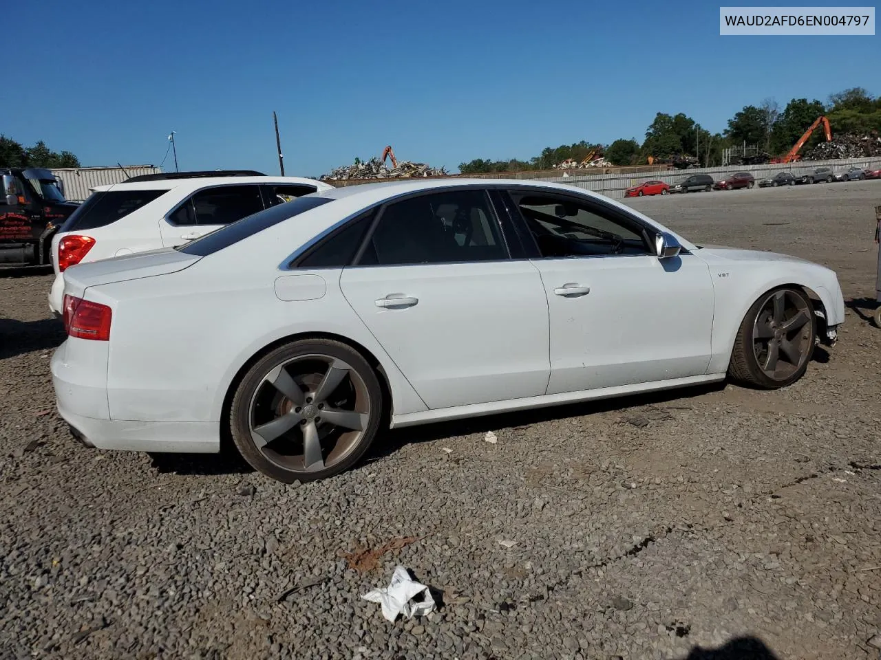 2014 Audi S8 Quattro VIN: WAUD2AFD6EN004797 Lot: 69993344