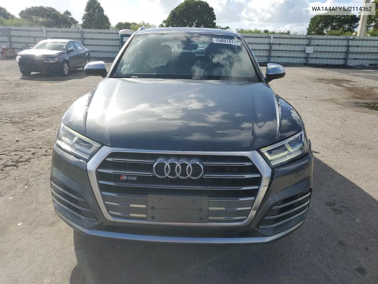 2018 Audi Sq5 Premium Plus VIN: WA1A4AFY5J2114362 Lot: 76091474