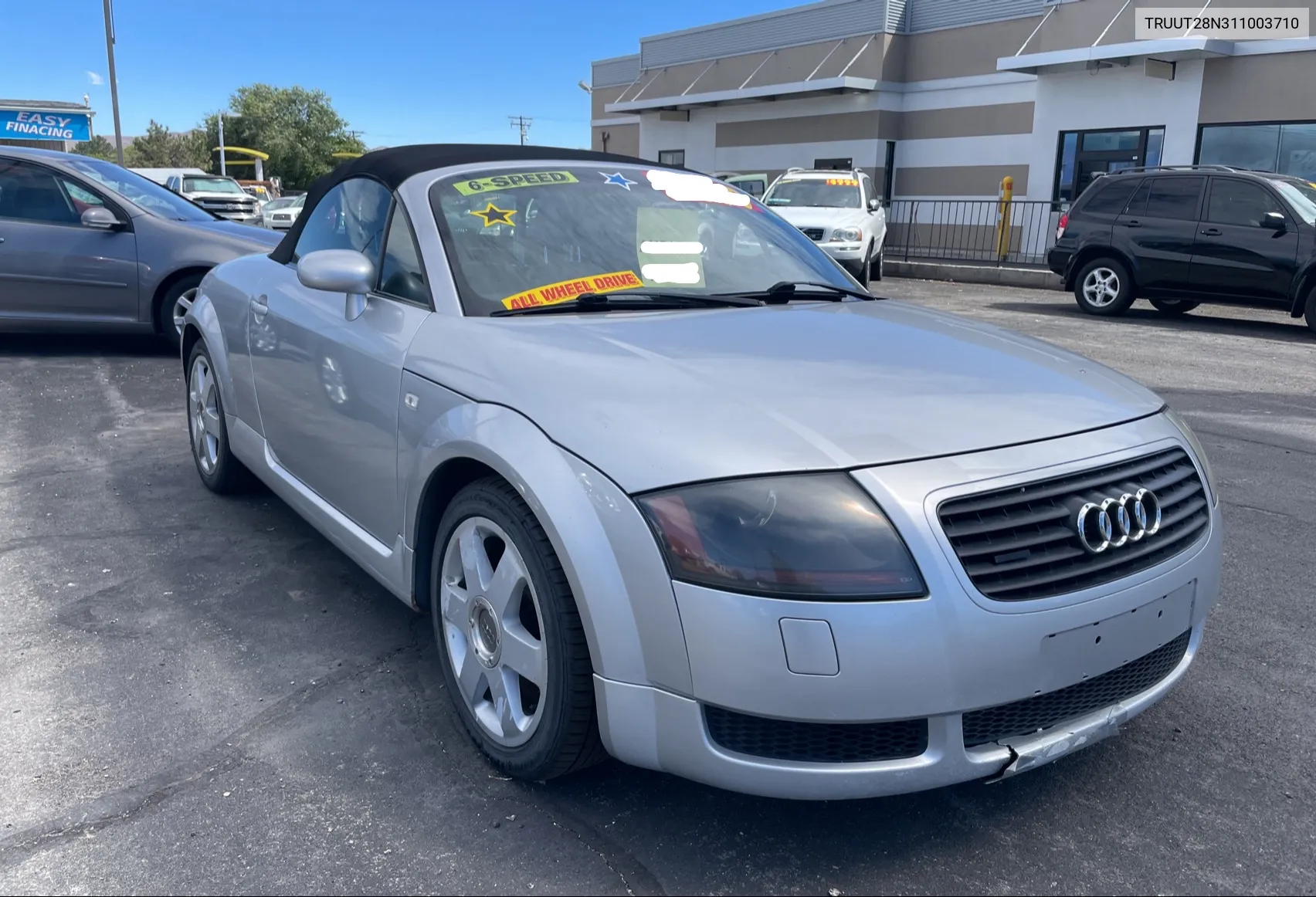 2001 Audi Tt Quattro VIN: TRUUT28N311003710 Lot: 68568384