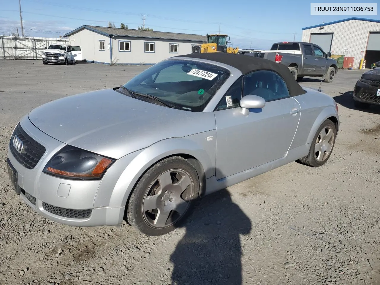 2001 Audi Tt Quattro VIN: TRUUT28N911036758 Lot: 73417224