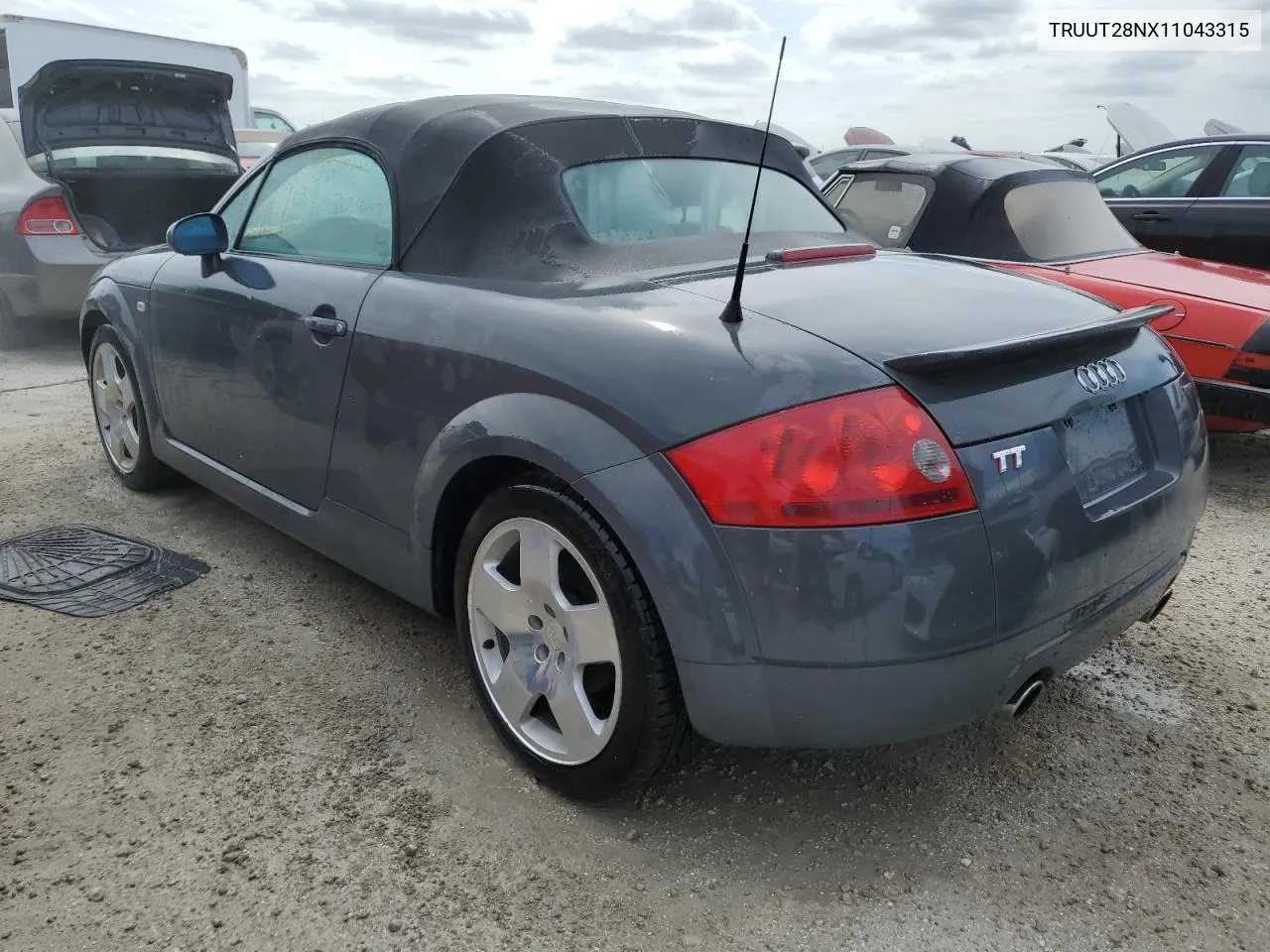 2001 Audi Tt Quattro VIN: TRUUT28NX11043315 Lot: 75409434