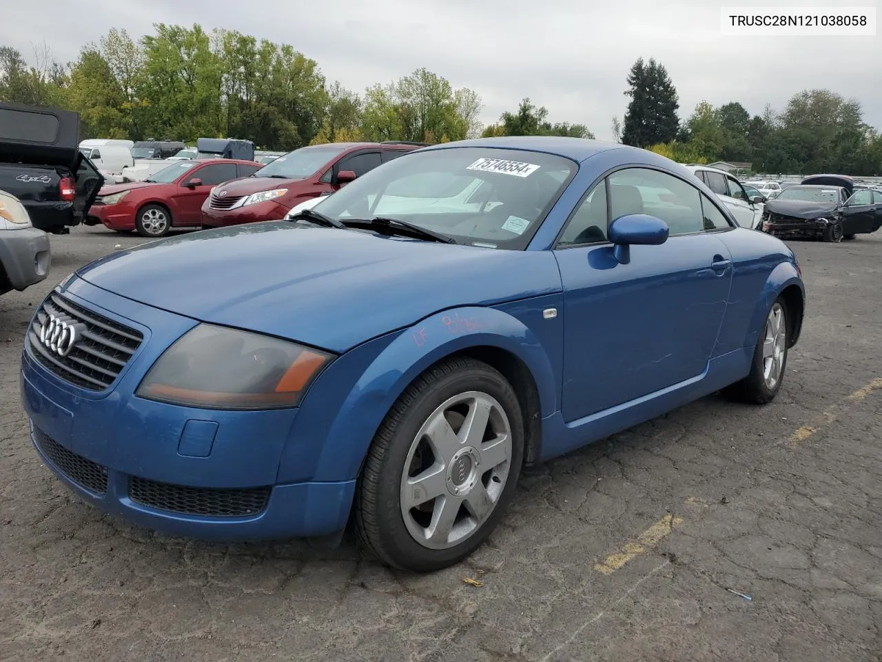 2002 Audi Tt VIN: TRUSC28N121038058 Lot: 75746554