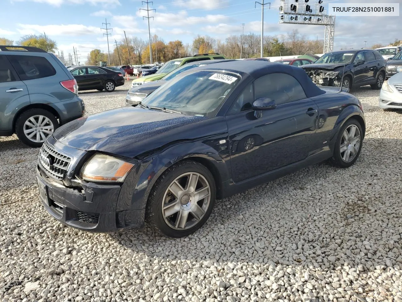 2005 Audi Tt 3.2 VIN: TRUUF28N251001881 Lot: 78634294