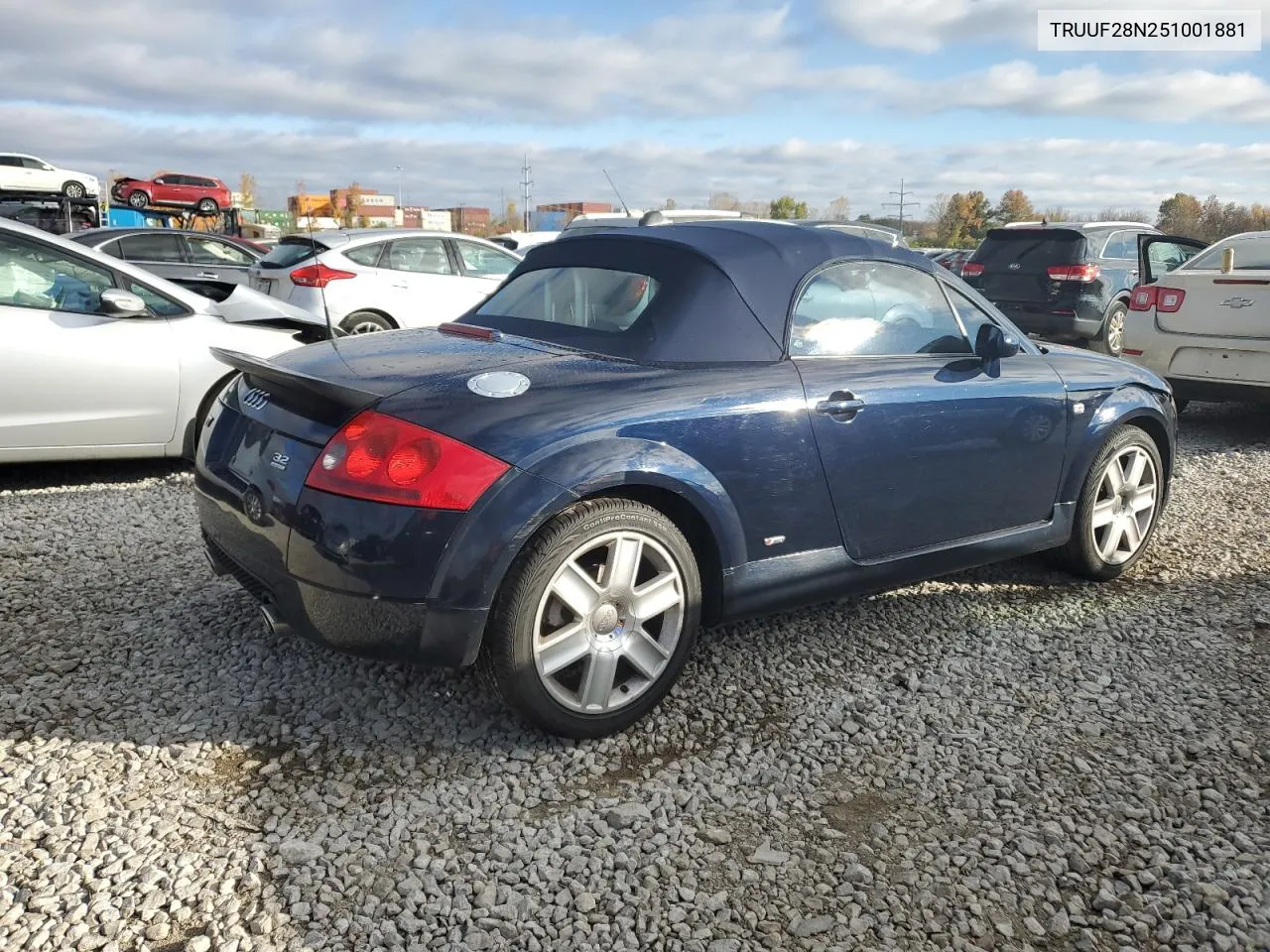 2005 Audi Tt 3.2 VIN: TRUUF28N251001881 Lot: 78634294