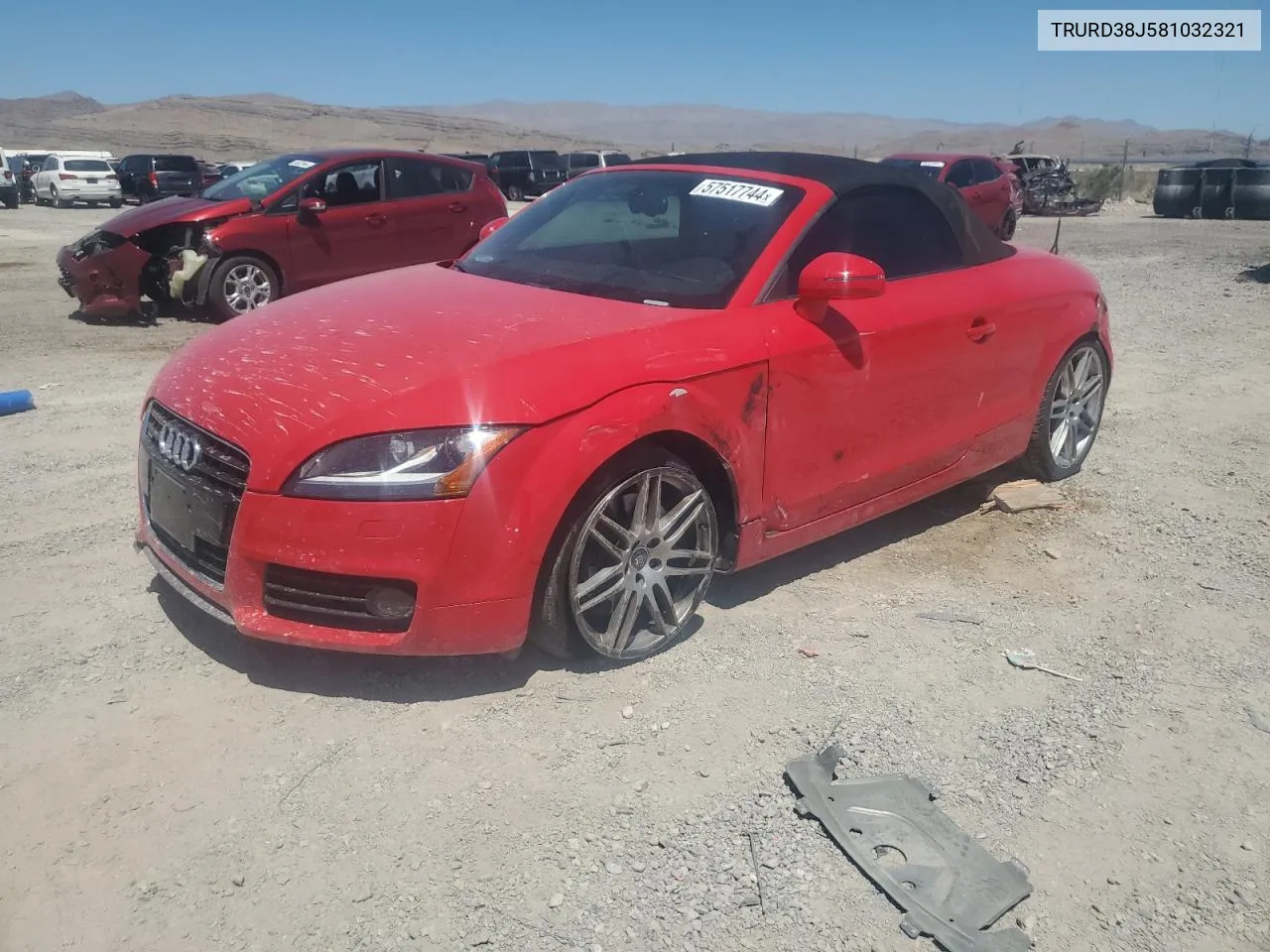 2008 Audi Tt 3.2 Quattro VIN: TRURD38J581032321 Lot: 57517744