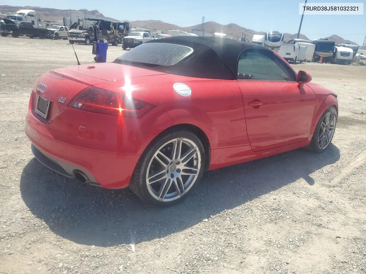 2008 Audi Tt 3.2 Quattro VIN: TRURD38J581032321 Lot: 57517744