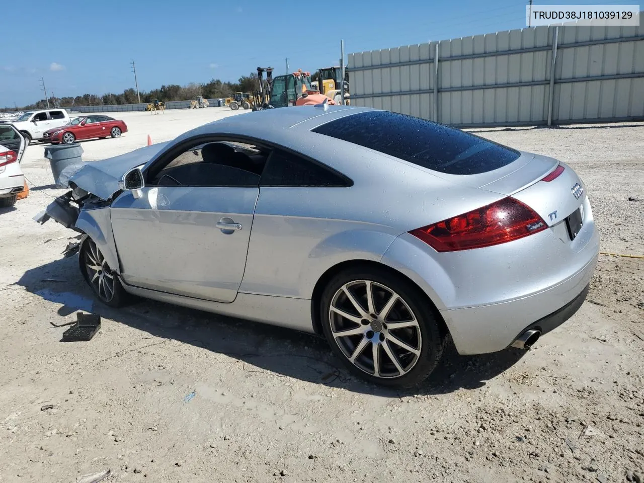 2008 Audi Tt 3.2 Quattro VIN: TRUDD38J181039129 Lot: 77385424