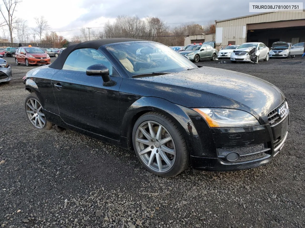 2008 Audi Tt 3.2 Quattro VIN: TRURD38J781001751 Lot: 80204524