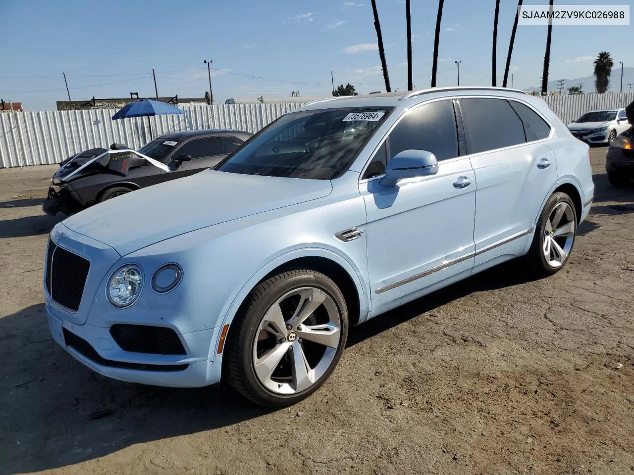 2019 Bentley Bentayga VIN: SJAAM2ZV9KC026988 Lot: 73576964