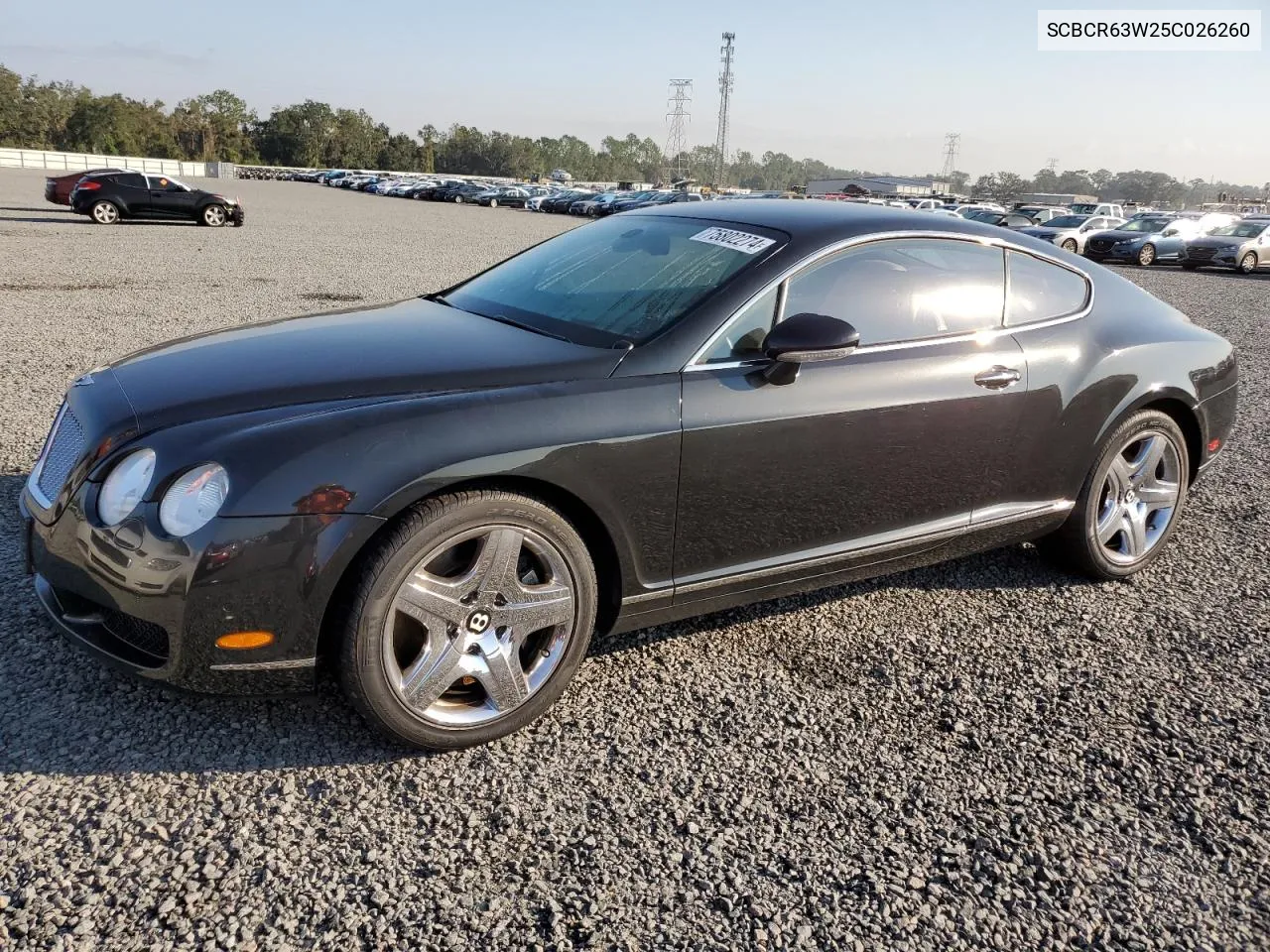 2005 Bentley Continental Gt VIN: SCBCR63W25C026260 Lot: 75802274