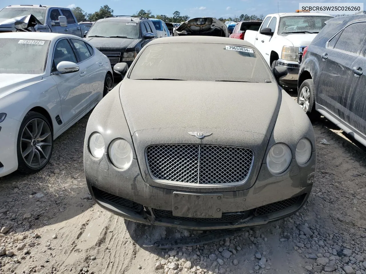 2005 Bentley Continental Gt VIN: SCBCR63W25C026260 Lot: 79653834