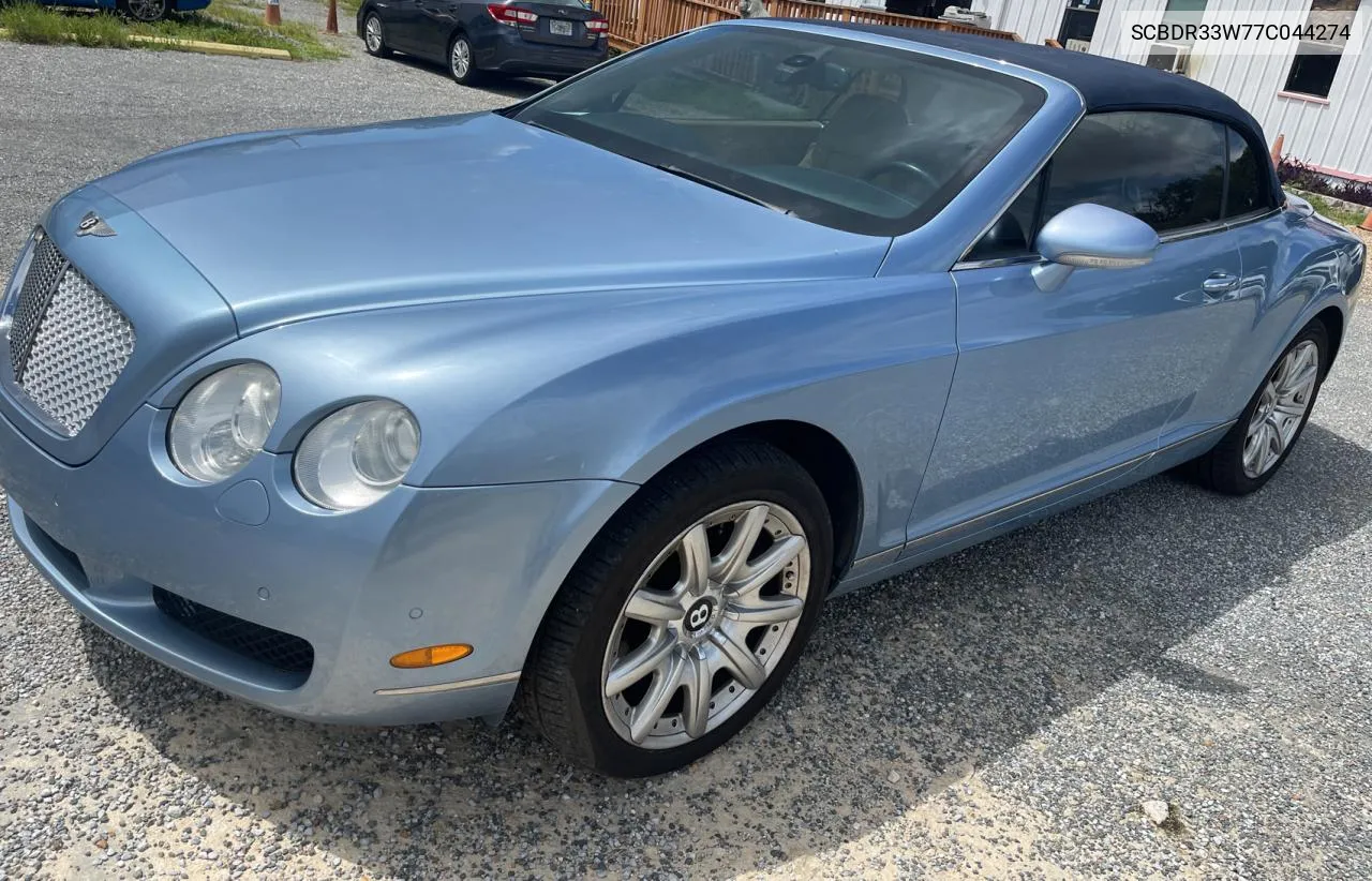 2007 Bentley Continental Gtc VIN: SCBDR33W77C044274 Lot: 70906724