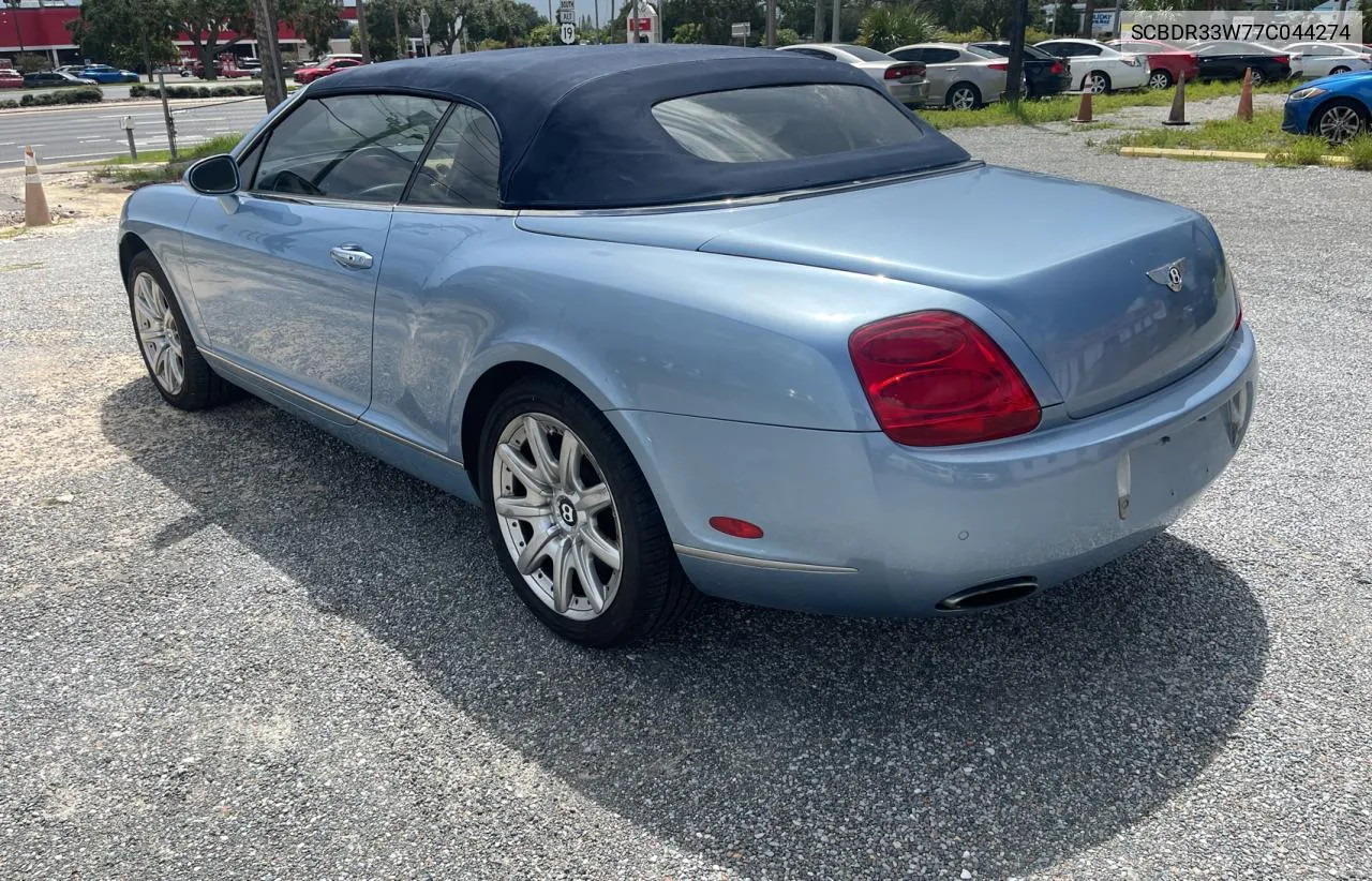 2007 Bentley Continental Gtc VIN: SCBDR33W77C044274 Lot: 70906724