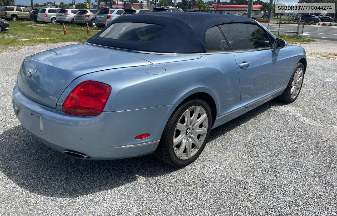 2007 Bentley Continental Gtc VIN: SCBDR33W77C044274 Lot: 70906724