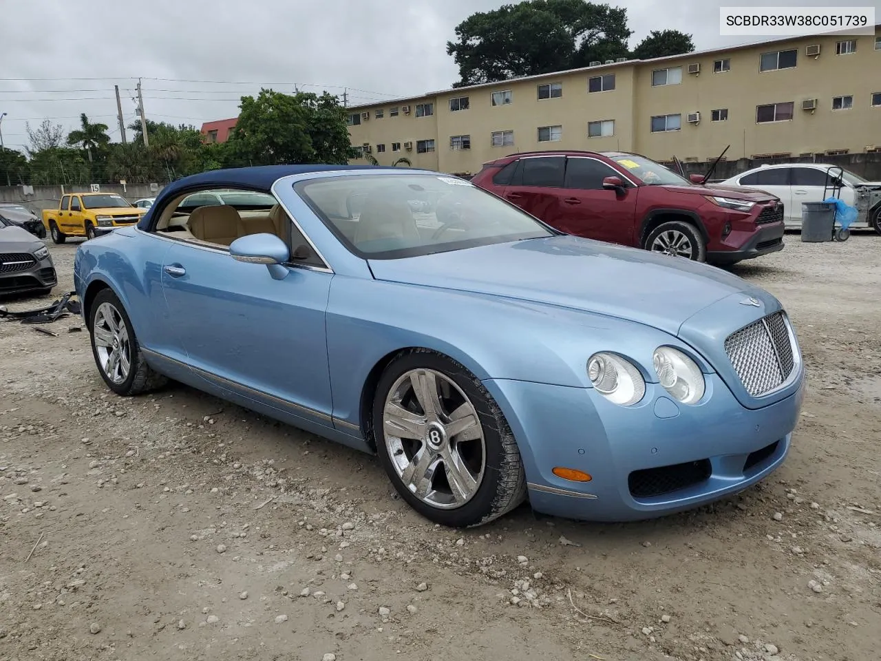 2008 Bentley Continental Gtc VIN: SCBDR33W38C051739 Lot: 77255014