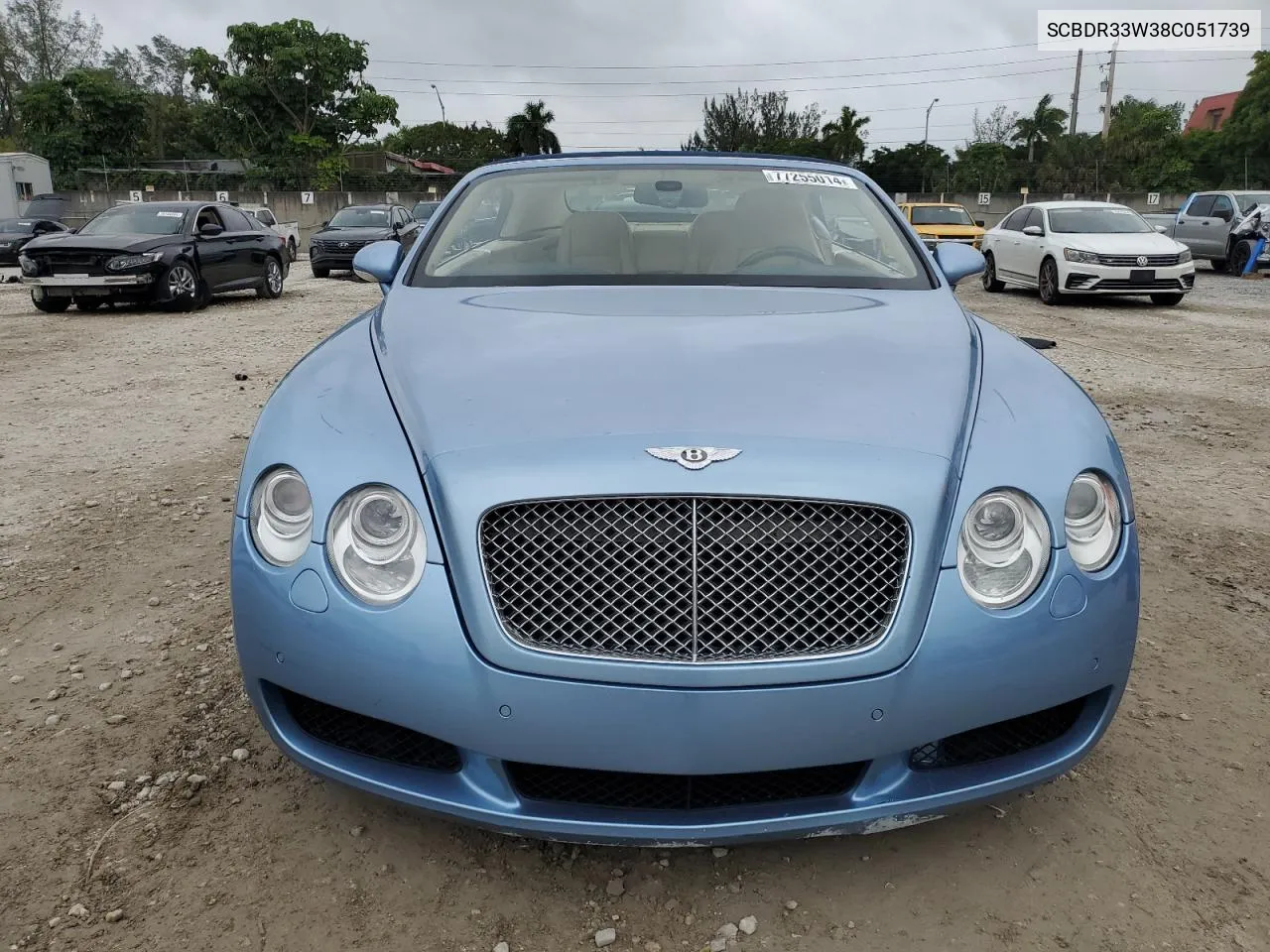 2008 Bentley Continental Gtc VIN: SCBDR33W38C051739 Lot: 77255014