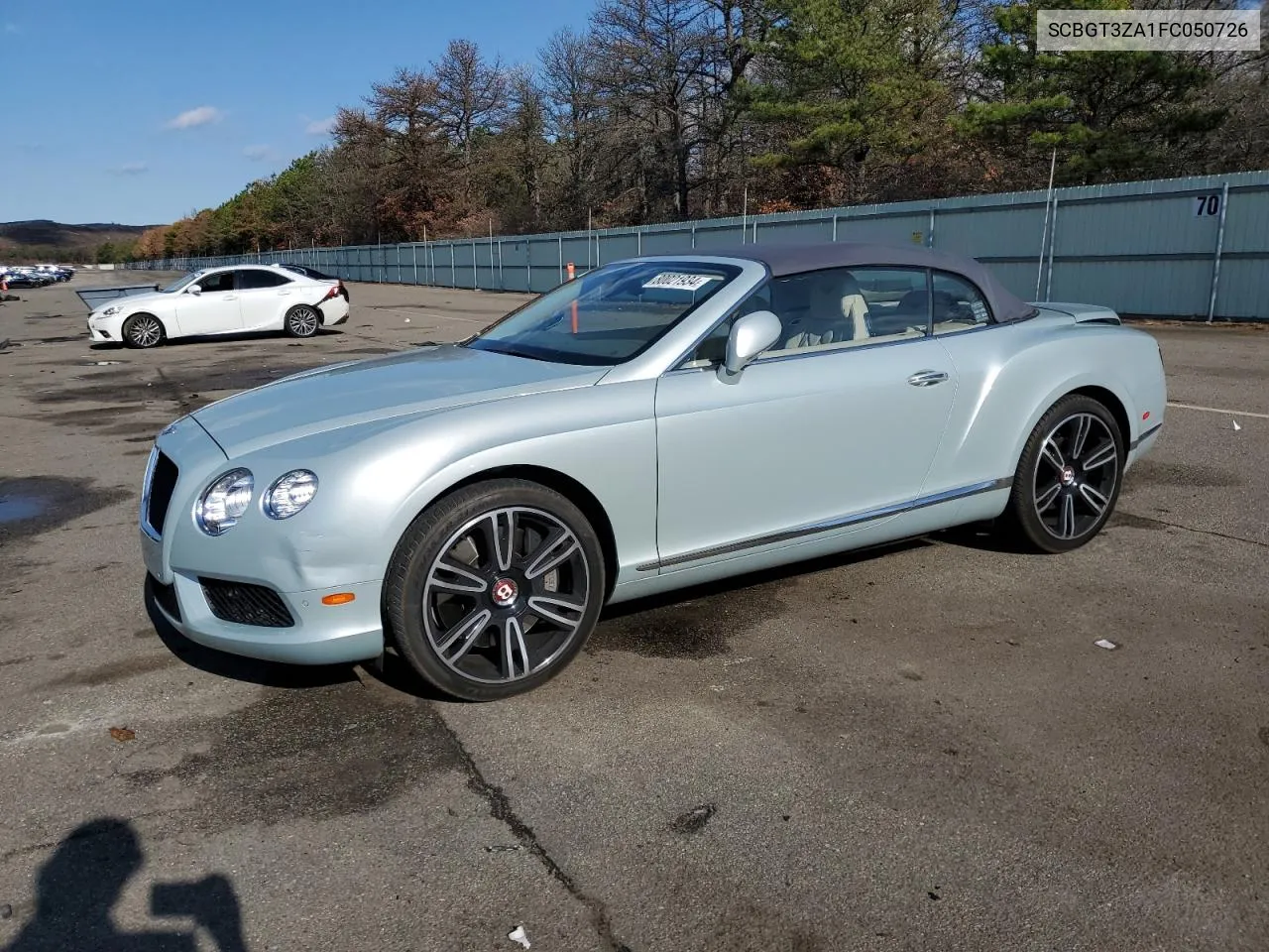 2015 Bentley Continental Gtc V8 VIN: SCBGT3ZA1FC050726 Lot: 80021934