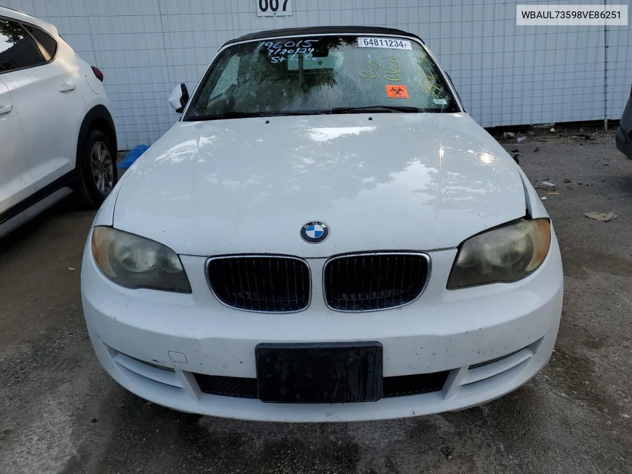 2008 BMW 128 I VIN: WBAUL73598VE86251 Lot: 64811234