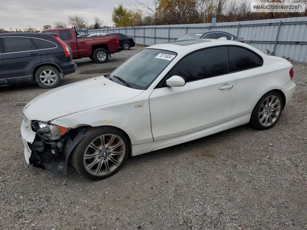 2008 BMW 135 I VIN: WBAUC73518VF22871 Lot: 78215854