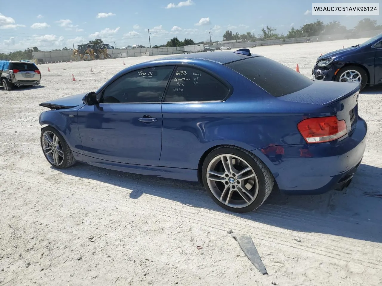 WBAUC7C51AVK96124 2010 BMW 135 I