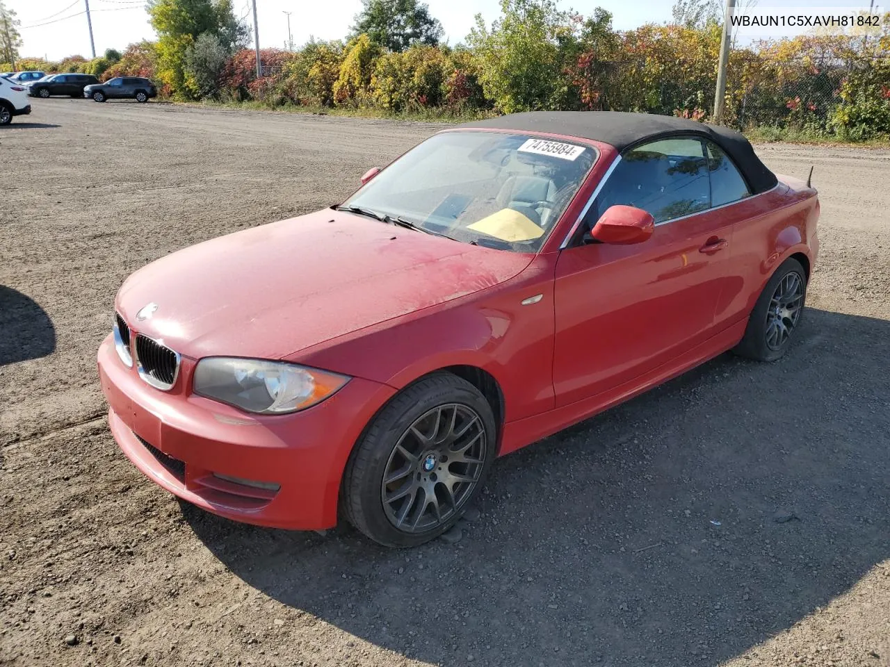 2010 BMW 128 I VIN: WBAUN1C5XAVH81842 Lot: 74755984