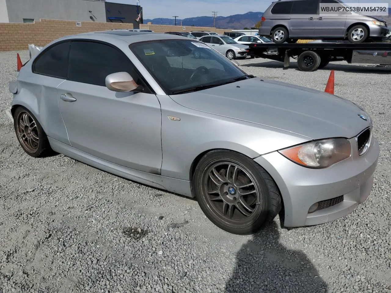 2011 BMW 128 I VIN: WBAUP7C53BVM54792 Lot: 79266384