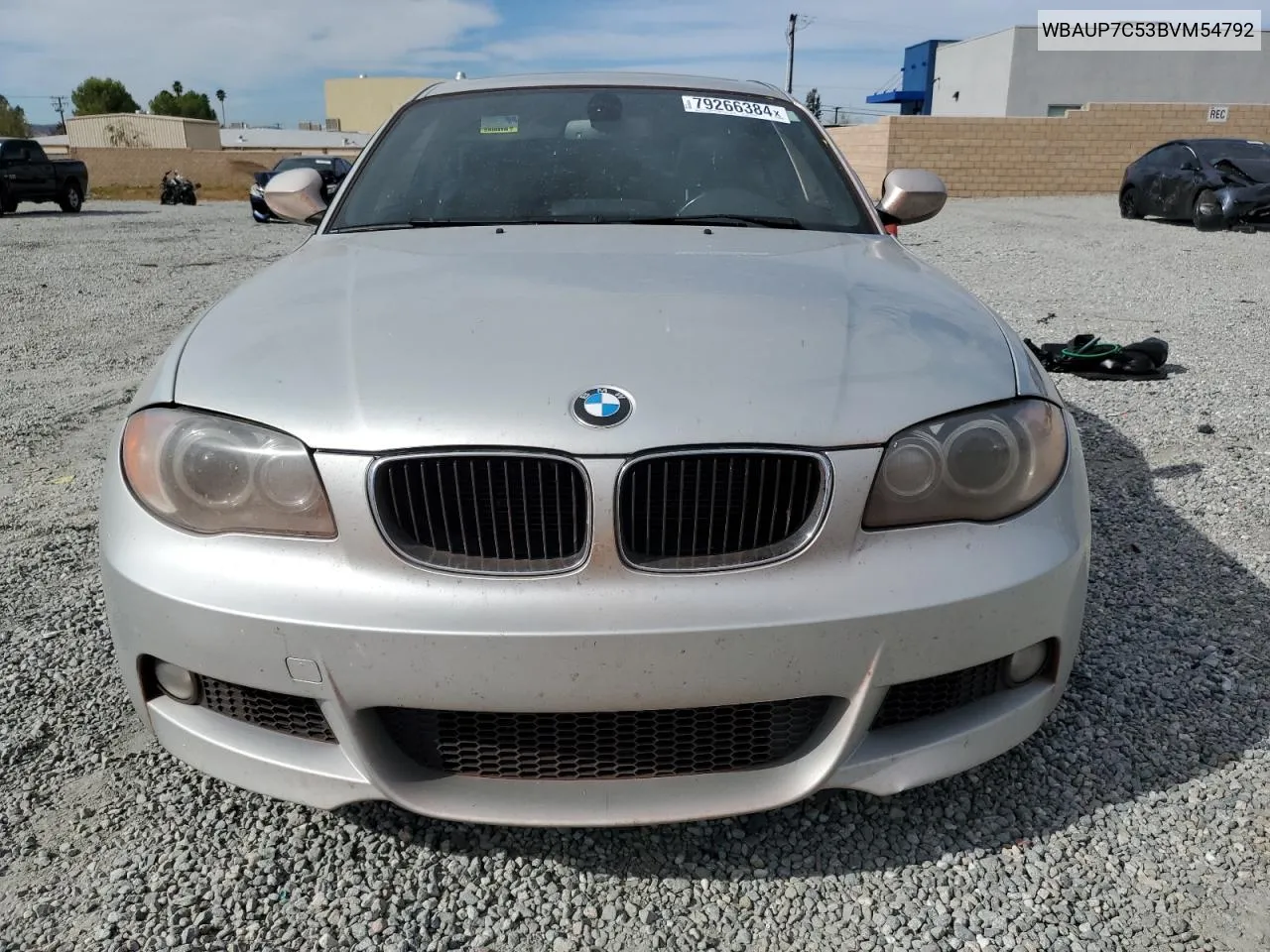 2011 BMW 128 I VIN: WBAUP7C53BVM54792 Lot: 79266384