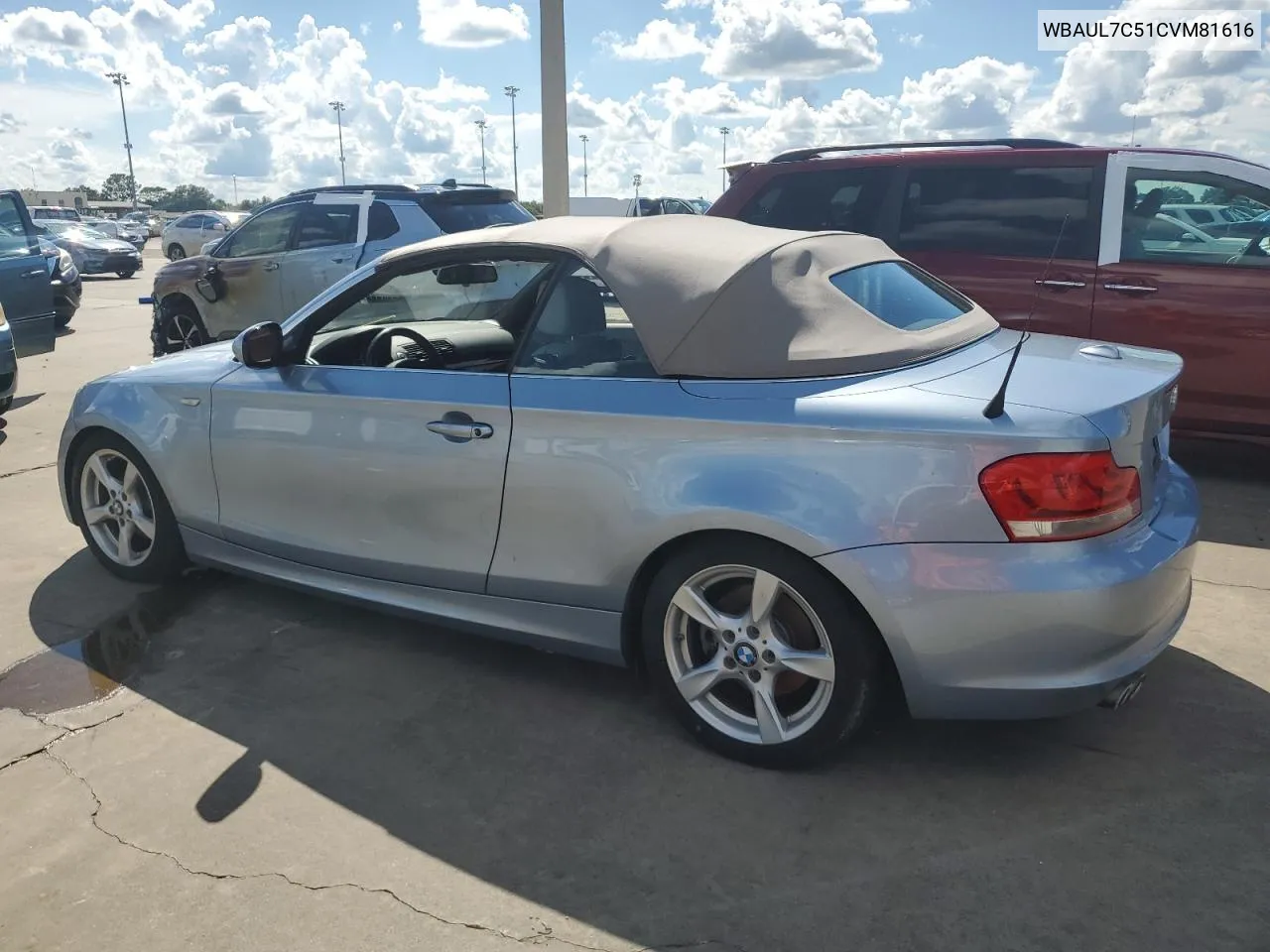 2012 BMW 128 I VIN: WBAUL7C51CVM81616 Lot: 73862874