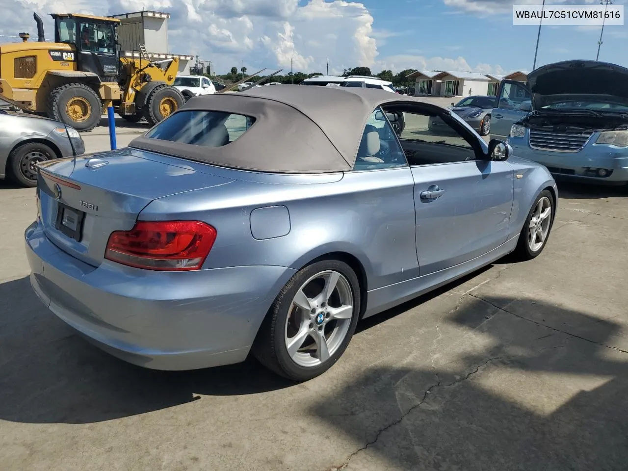 2012 BMW 128 I VIN: WBAUL7C51CVM81616 Lot: 73862874