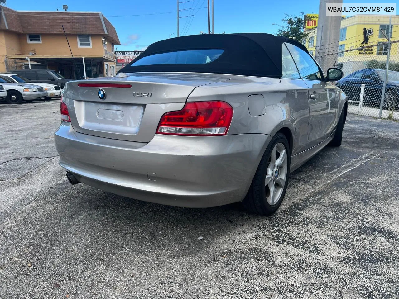 2012 BMW 128 I VIN: WBAUL7C52CVM81429 Lot: 80549174